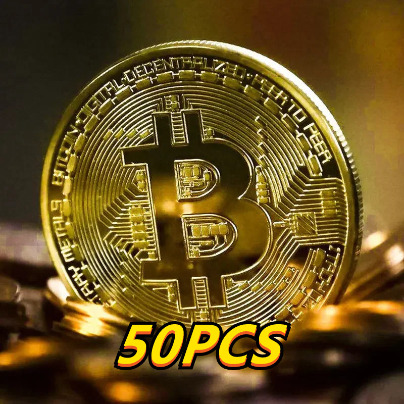 Arcade Game Coin - 60-2 قطعة عملة بيتكوين مطلية بالذهب