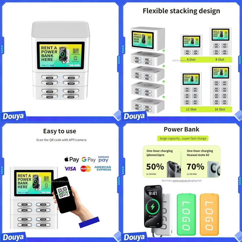 محطة شحن متنقلة بـ 8 فتحات لمس - مراجعة Vending Machine Qr Code وسعره